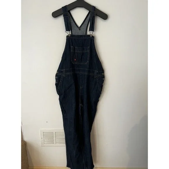 VINTAGE Dickies Denim Oversized Dungarees Overalls Size L US 14/16 Euro 42/44 - Picture 2 of 12